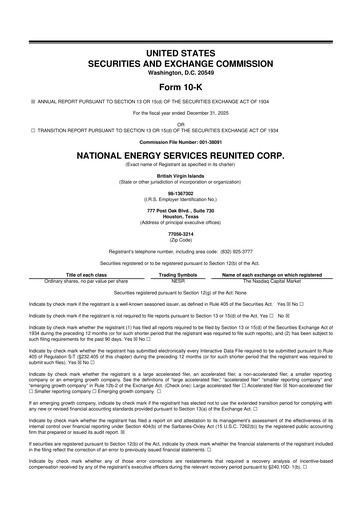 Thumbnail National Energy Services Reunited
 10-K Annual Report 2025