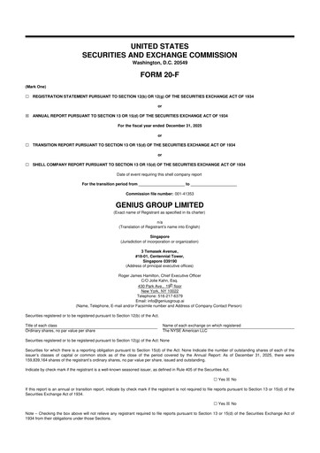 Thumbnail Genius Group 20-F Annual Report 2025