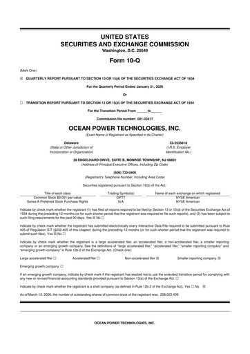 Thumbnail Ocean Power Technologies
 10-Q Quarterly Report FY2026 