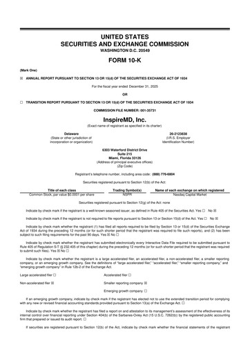 Vorschaubild InspireMD 10-K Jahresbericht 