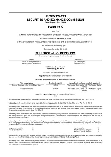 Vorschaubild Bullfrog AI  10-K Jahresbericht 2025