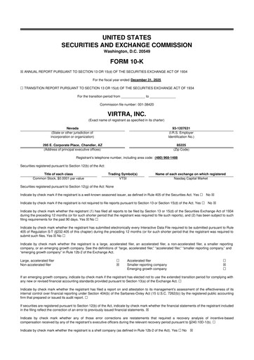 Miniature VirTra 10-K Rapport annuel 2025