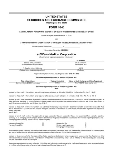Thumbnail enVVeno Medical Corporation 10-K Annual Report 2025