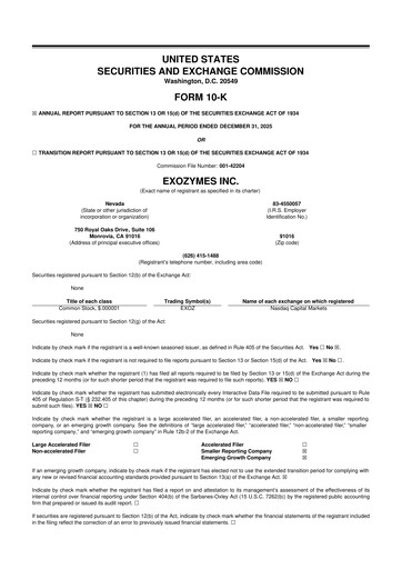 Thumbnail eXoZymes 10-K Annual Report 2025