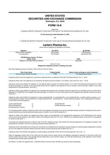Thumbnail Lantern Pharma 10-K Annual Report 2025