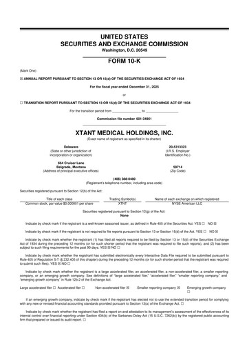 Thumbnail Xtant Medical 10-K Annual Report 2025