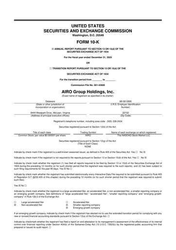 Thumbnail AIRO Group Holdings 10-K Annual Report 2025