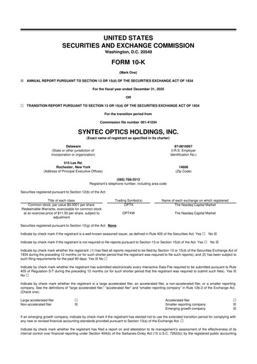 Thumbnail Syntec Optics 10-K Annual Report 2025