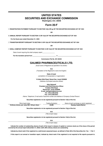 Thumbnail Galmed Pharmaceuticals
 20-F Annual Report 2025