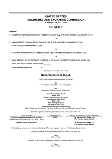 Thumbnail Genenta Science 20-F Annual Report 2025