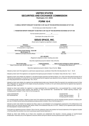 Thumbnail Sidus Space 10-K Annual Report 2025