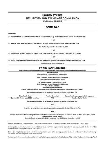 Thumbnail Pyxis Tankers 20-F Annual Report 