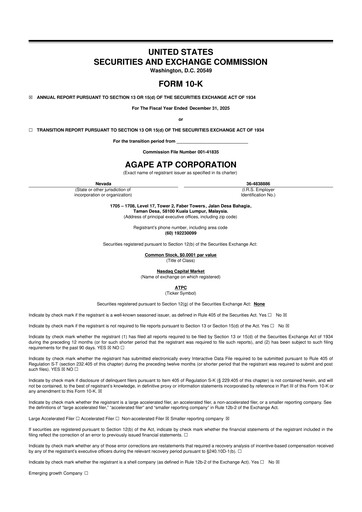 Vorschaubild Agape ATP 10-K Jahresbericht 