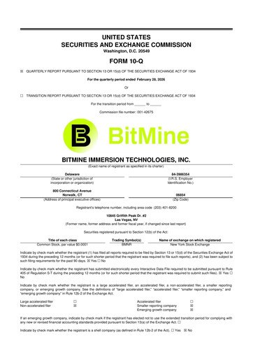 Thumbnail Bitmine Immersion Technologies 10-Q Quarterly Report FY 