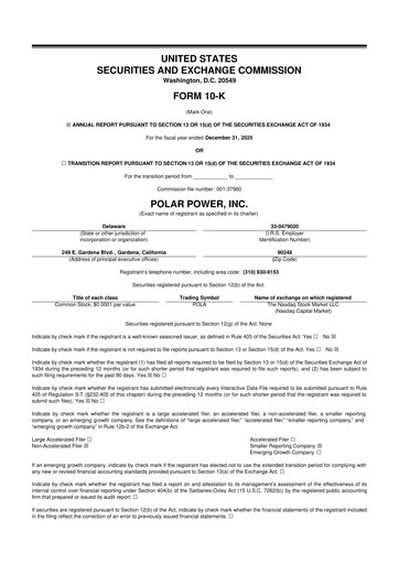 Thumbnail Polar Power
 10-K Annual Report 