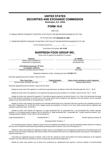 Thumbnail Barfresh Food Group 10-K Annual Report 