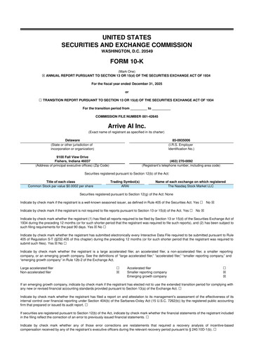 Thumbnail Arrive AI 10-K Annual Report 