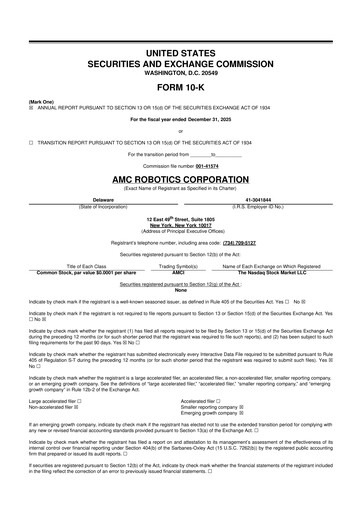 Thumbnail AMC Robotics Corporation 10-K Annual Report 