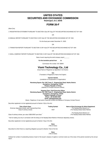 Thumbnail Viomi Technology 20-F Annual Report 