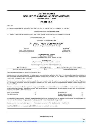 Thumbnail Atlas Lithium 10-Q Quarterly Report FY 