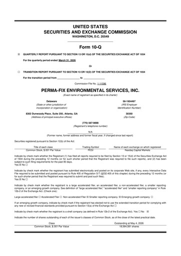 Thumbnail Perma-Fix Environmental Services 10-Q Quarterly Report FY 