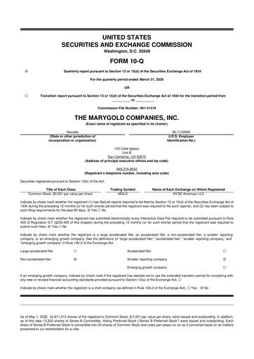 Thumbnail the Marygold Companies 10-Q Quarterly Report FY2026 