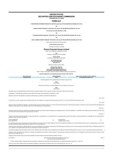 Vorschaubild Plutus Financial Group 20-F Jahresbericht 