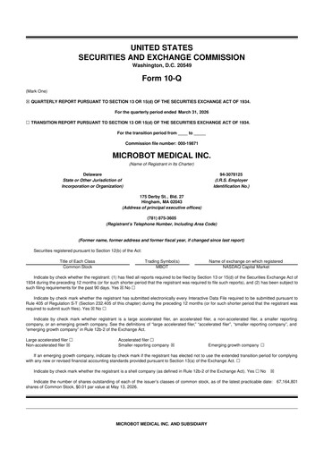 Thumbnail Microbot Medical
 10-Q Quarterly Report FY 
