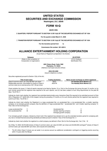 Thumbnail Alliance Entertainment 10-Q Quarterly Report FY 