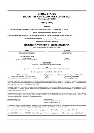 Thumbnail Dragonfly Energy 10-Q Quarterly Report FY 