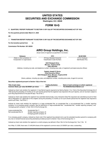 Thumbnail AIRO Group Holdings 10-Q Quarterly Report FY2026 