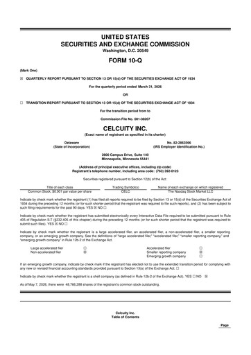 Thumbnail Celcuity Inc. 10-Q Quarterly Report FY2026 