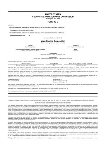 Vorschaubild Venu Holding Corporation 10-Q Quartalsbericht  