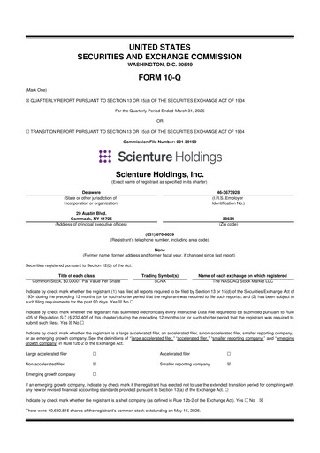 Thumbnail Scienture Holdings 10-Q Quarterly Report FY 