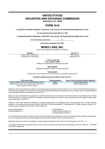 Thumbnail Mobix Labs 10-Q Quarterly Report FY 