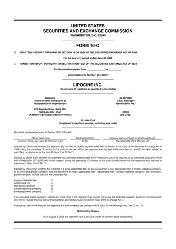 Thumbnail Lipocine 10-Q Quarterly Report FY2026 