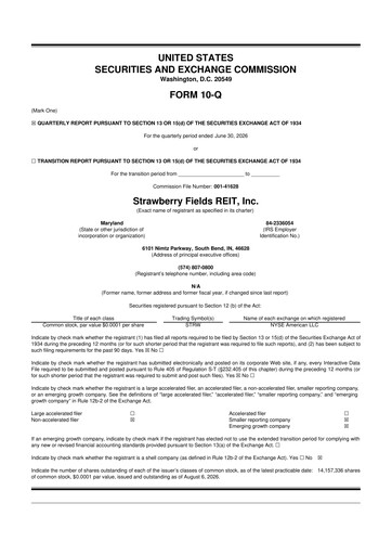 Miniature Strawberry Fields REIT 10-Q Rapport trimestriel 2026 