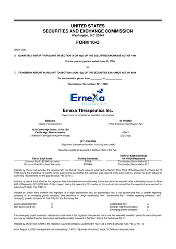 Thumbnail Eterna Therapeutics 10-Q Quarterly Report FY2026 