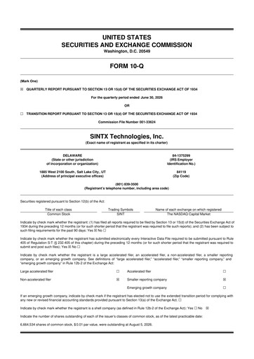 Thumbnail SINTX Technologies
 10-Q Quarterly Report FY2026 