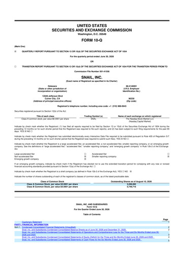Thumbnail Snail Inc 10-Q Quarterly Report FY2026 