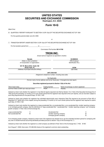 Thumbnail Tron Inc. 10-Q Quarterly Report FY2026 