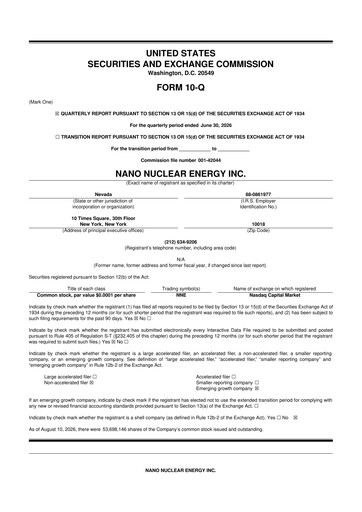 Thumbnail NANO Nuclear Energy 10-Q Quarterly Report FY2026 
