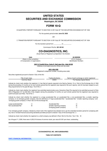 Thumbnail Co-Diagnostics
 10-Q Quarterly Report FY2026 