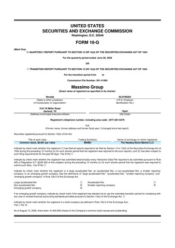 Thumbnail Massimo Motor 10-Q Quarterly Report FY2026 