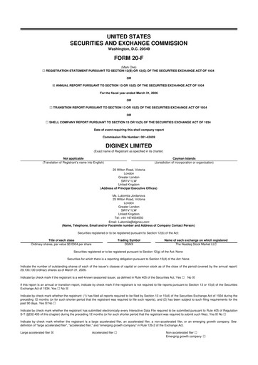 Thumbnail Diginex 20-F Annual Report 2026