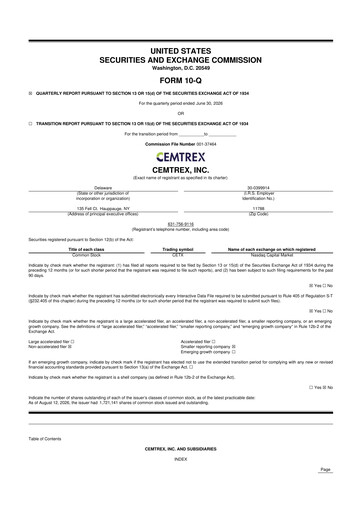 Thumbnail Cemtrex 10-Q Quarterly Report FY2026 