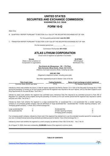 Thumbnail Atlas Lithium 10-Q Quarterly Report FY2026 