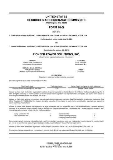 Thumbnail Pioneer Power Solutions 10-Q Quarterly Report FY2026 