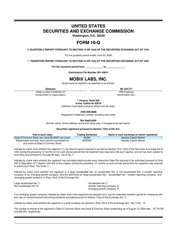 Thumbnail Mobix Labs 10-Q Quarterly Report FY2026 