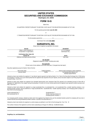Thumbnail SurgePays 10-Q Quarterly Report FY2026 